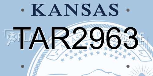 TAR2963 Kansas License Plate
