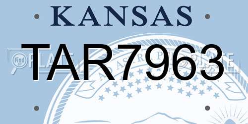 TAR7963 Kansas License Plate