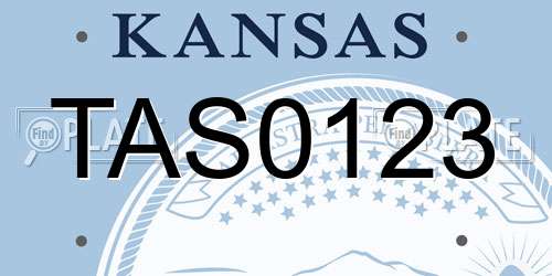 TAS0123 Kansas License Plate