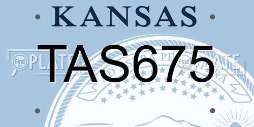 TAS675 Kansas License Plate