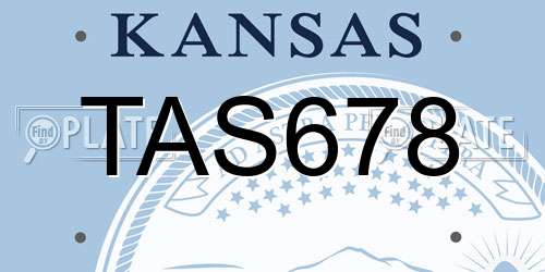 TAS678 Kansas License Plate