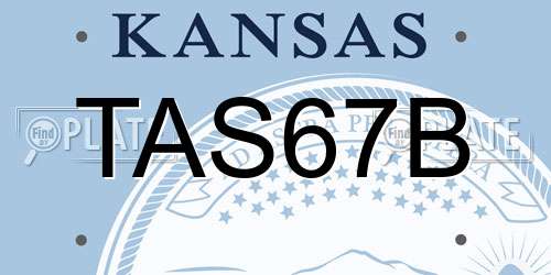 TAS67B Kansas License Plate
