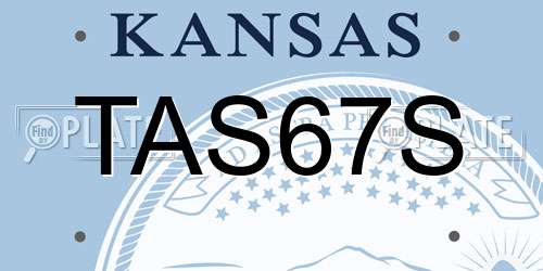 TAS67S Kansas License Plate