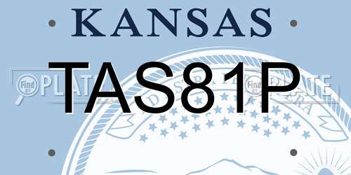 TAS81P Kansas License Plate
