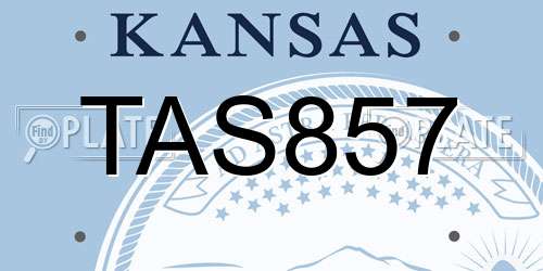 TAS857 Kansas License Plate