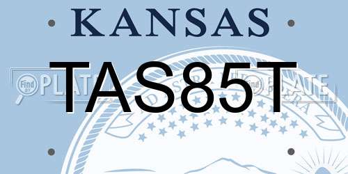 TAS85T Kansas License Plate