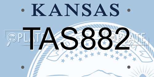 TAS882 Kansas License Plate