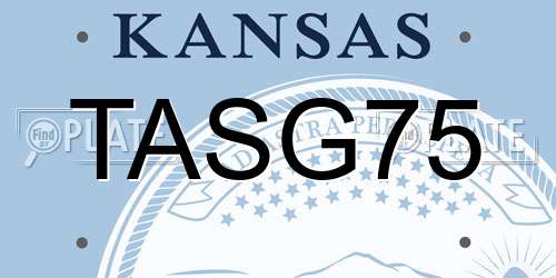 TASG75 Kansas License Plate