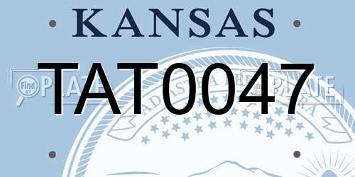 TAT0047 Kansas License Plate