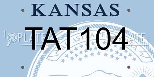 TAT104 Kansas License Plate