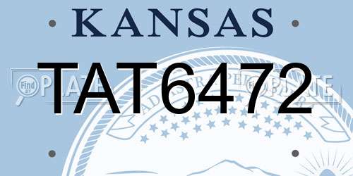 TAT6472 Kansas License Plate