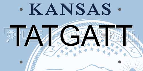 TATGATT Kansas License Plate