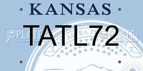 TATL72 Kansas License Plate