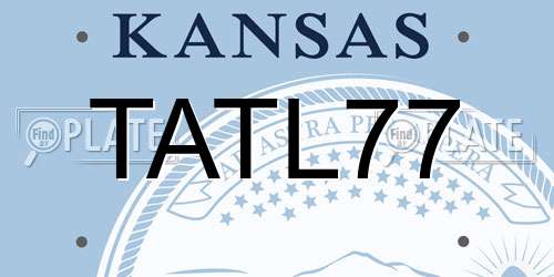 TATL77 Kansas License Plate
