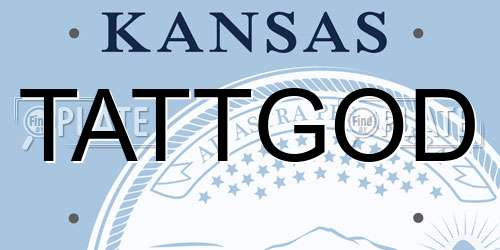 TATTGOD Kansas License Plate