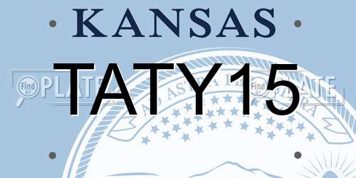TATY15 Kansas License Plate
