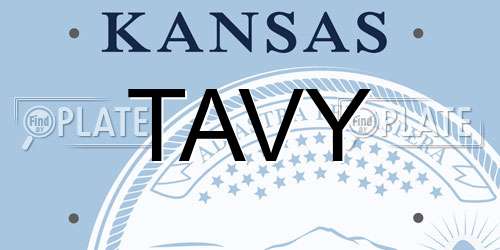 TAVY Kansas License Plate