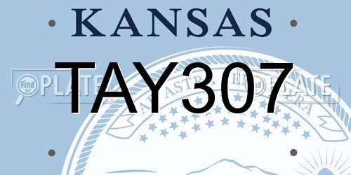 TAY307 Kansas License Plate