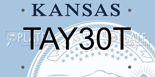 TAY30T Kansas License Plate