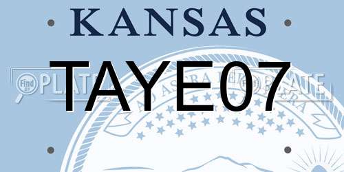TAYE07 Kansas License Plate