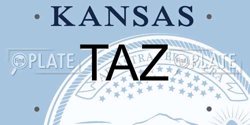 TAZ Kansas License Plate