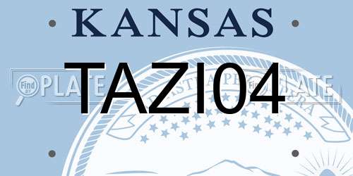 TAZI04 Kansas License Plate