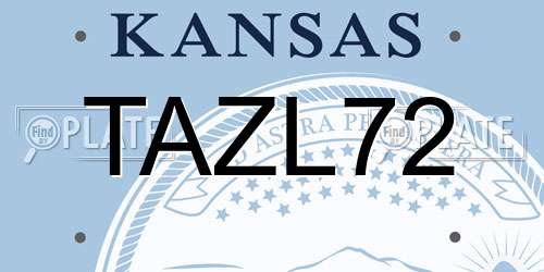 TAZL72 Kansas License Plate