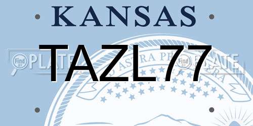 TAZL77 Kansas License Plate