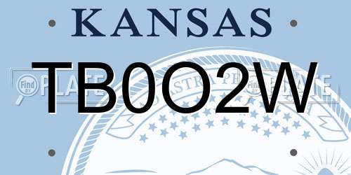 TB0O2W Kansas License Plate
