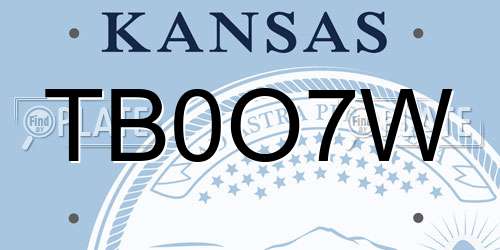 TB0O7W Kansas License Plate