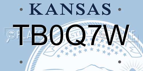 TB0Q7W Kansas License Plate