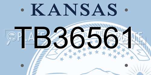 TB36561 Kansas License Plate