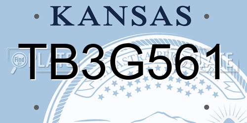 TB3G561 Kansas License Plate