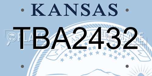 TBA2432 Kansas License Plate