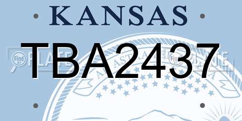 TBA2437 Kansas License Plate