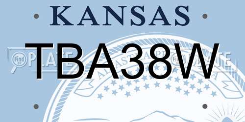 TBA38W Kansas License Plate