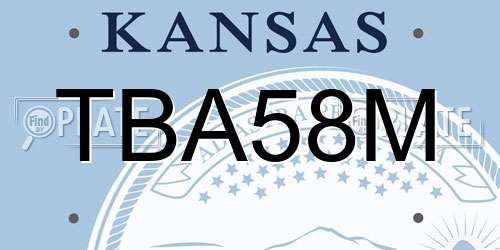 TBA58M Kansas License Plate