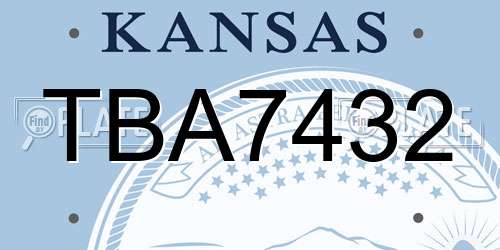 TBA7432 Kansas License Plate