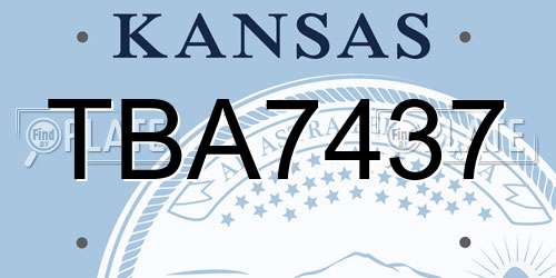TBA7437 Kansas License Plate