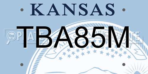 TBA85M Kansas License Plate