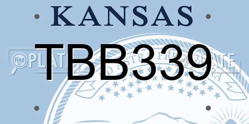 TBB339 Kansas License Plate