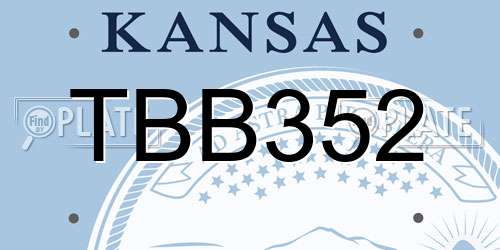 TBB352 Kansas License Plate