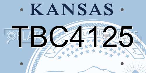 TBC4125 Kansas License Plate