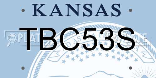 TBC53S Kansas License Plate