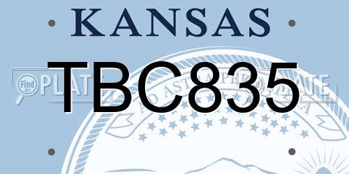 TBC835 Kansas License Plate