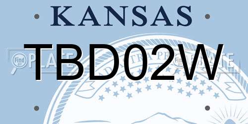 TBD02W Kansas License Plate