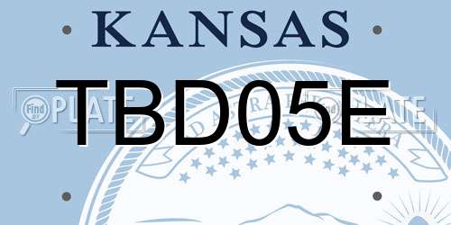 TBD05E Kansas License Plate