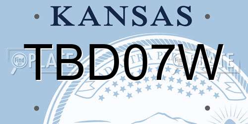 TBD07W Kansas License Plate