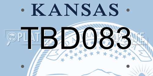 TBD083 Kansas License Plate