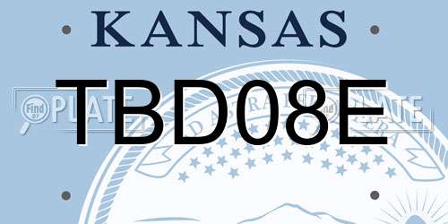 TBD08E Kansas License Plate